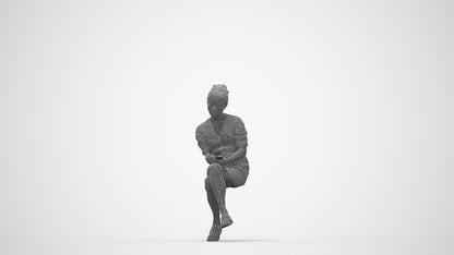 photogrammetry 3D woman business, realistic human model archviz FBX, wireframe back view