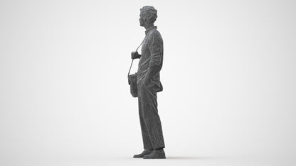 scanned 3D man casual standing, photogrammetry people for Enscape and V-Ray, square thumbnail