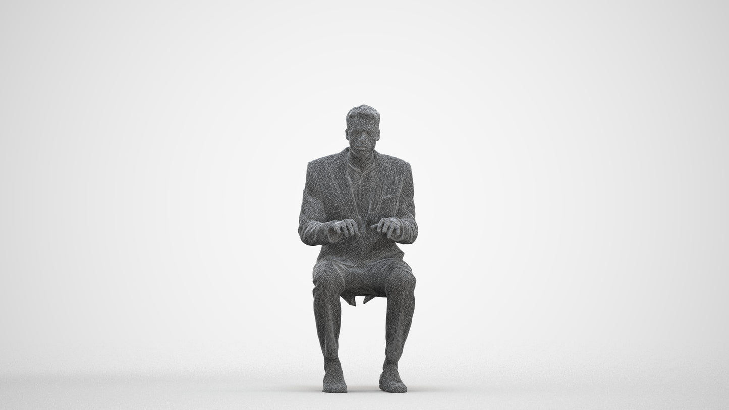 3D scanned man business, photorealistic archviz people for Enscape and SketchUp, three-quarter front view render