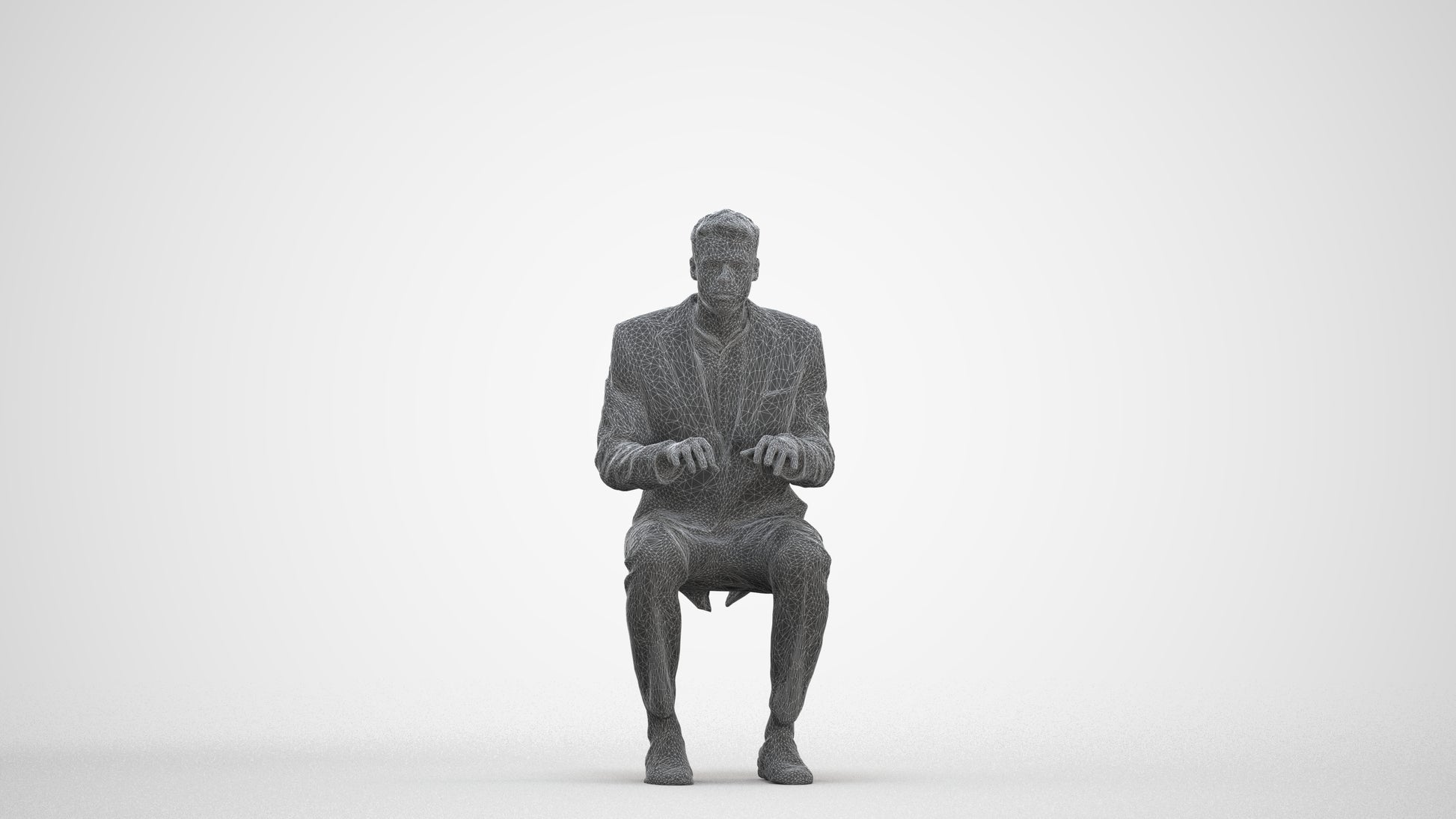 3D scanned man business, photorealistic archviz people for Enscape and SketchUp, three-quarter front view render