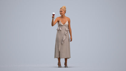 3D people model woman formal formalaffairs, scanned human for 3ds Max rendering, standing pose render