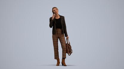 realistic 3D people woman business standing, render-ready for V-Ray and Corona, FBX OBJ, standing pose render
