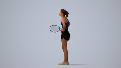 realistic 3D girl sport, scanned archviz people for Blender and 3ds Max, three-quarter view render