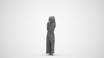 3D people model girl casual kids, scanned human for 3ds Max rendering, three-quarter front view render