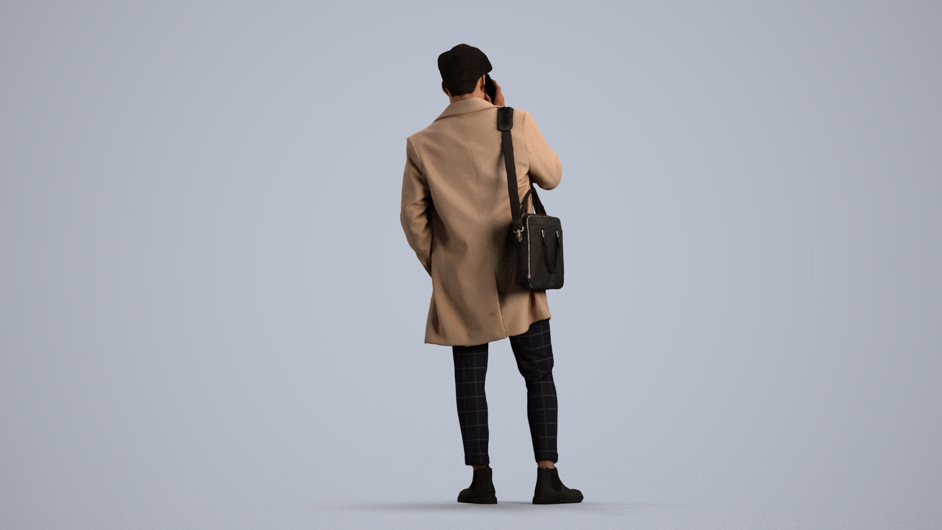 realistic 3D people man business standing, render-ready for V-Ray and Corona, FBX OBJ, front view render