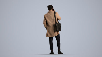 realistic 3D people man business standing, render-ready for V-Ray and Corona, FBX OBJ, front view render