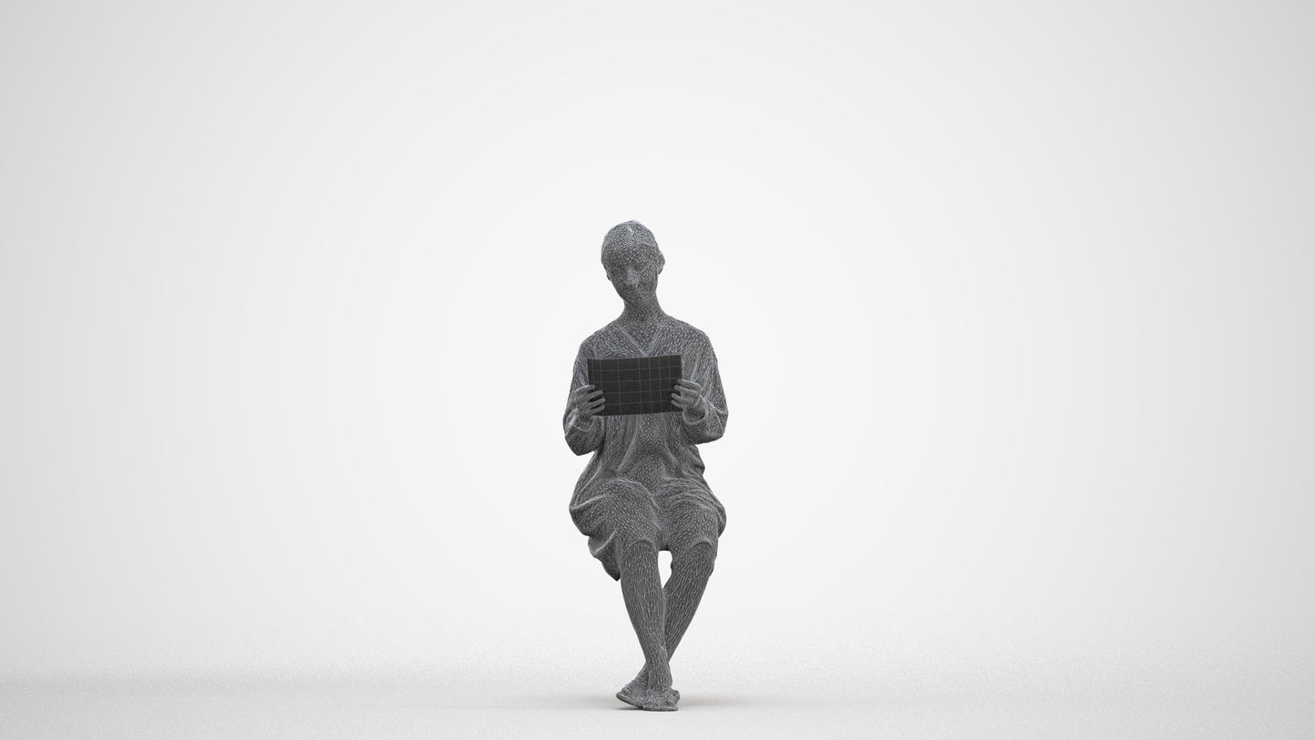realistic 3D people girl casual kids, render-ready for V-Ray and Corona, FBX OBJ, three-quarter front view render
