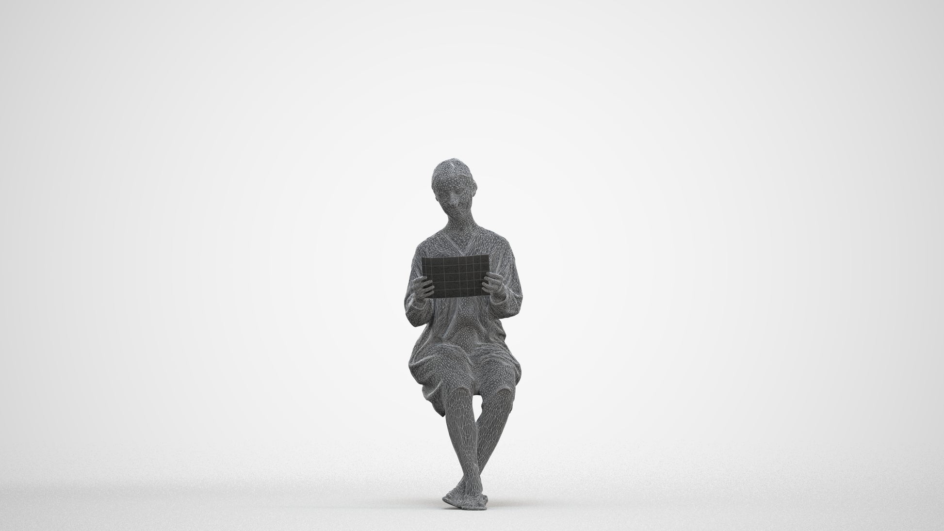 realistic 3D people girl casual kids, render-ready for V-Ray and Corona, FBX OBJ, three-quarter front view render