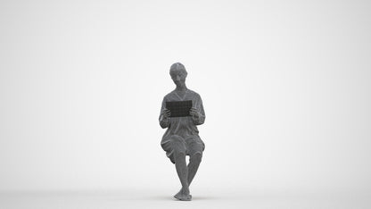 realistic 3D people girl casual kids, render-ready for V-Ray and Corona, FBX OBJ, three-quarter front view render