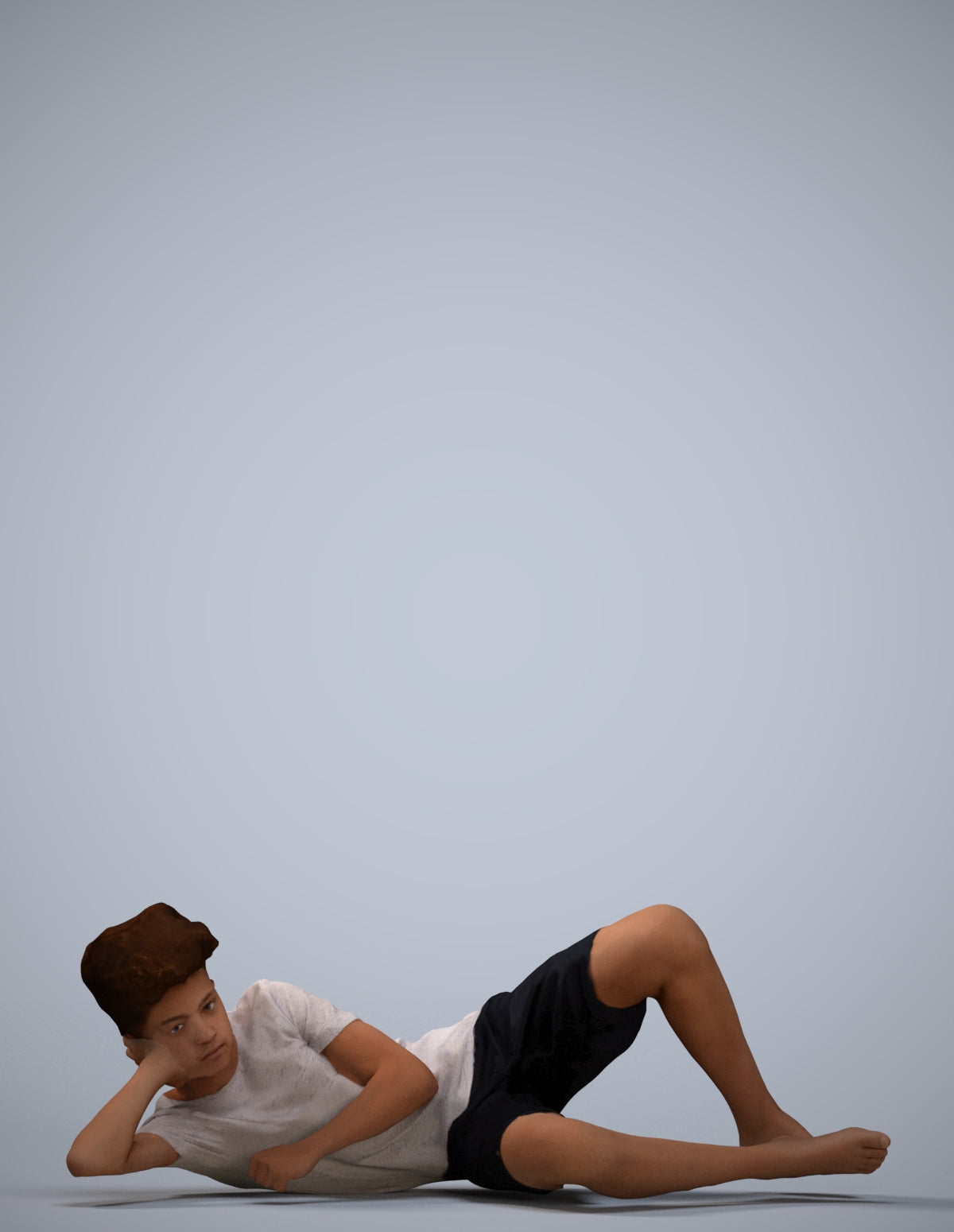 3D people model boy casual kids, scanned human for 3ds Max rendering