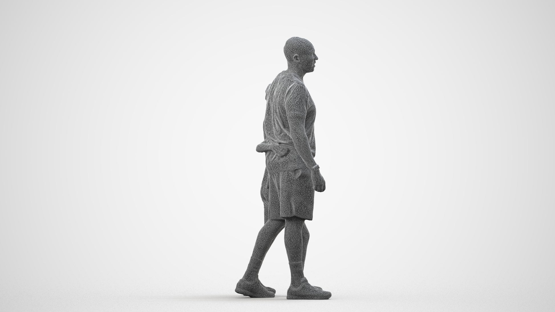 realistic 3D people girl sport kids, render-ready for V-Ray and Corona, FBX OBJ, wireframe side view