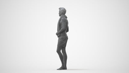 realistic 3D man sport pool, scanned archviz people for Blender and 3ds Max, square thumbnail