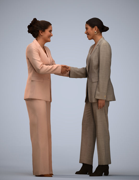realistic 3D woman business, scanned archviz people for Blender and 3ds Max