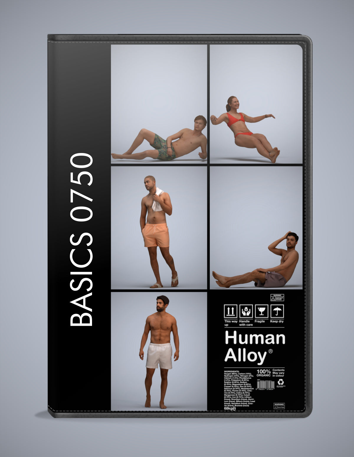 scanned 3D people pool collection, 5 photogrammetry models for Enscape and V-Ray
