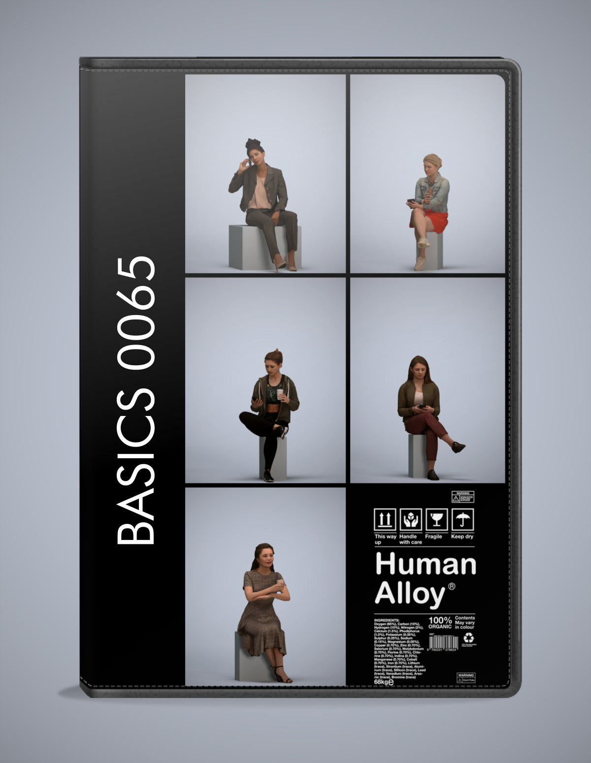 3D human models sitting bundle, 5 photogrammetry scanned people for archviz