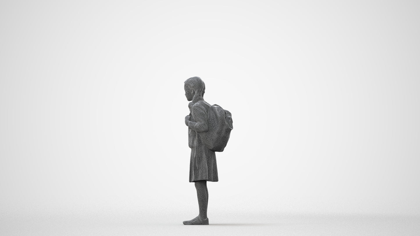 photogrammetry 3D girl kids, realistic human model archviz FBX, square thumbnail