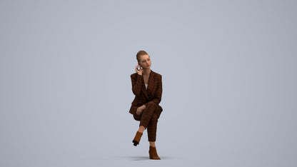 realistic 3D human woman business, archviz people FBX OBJ for Blender, standing pose render