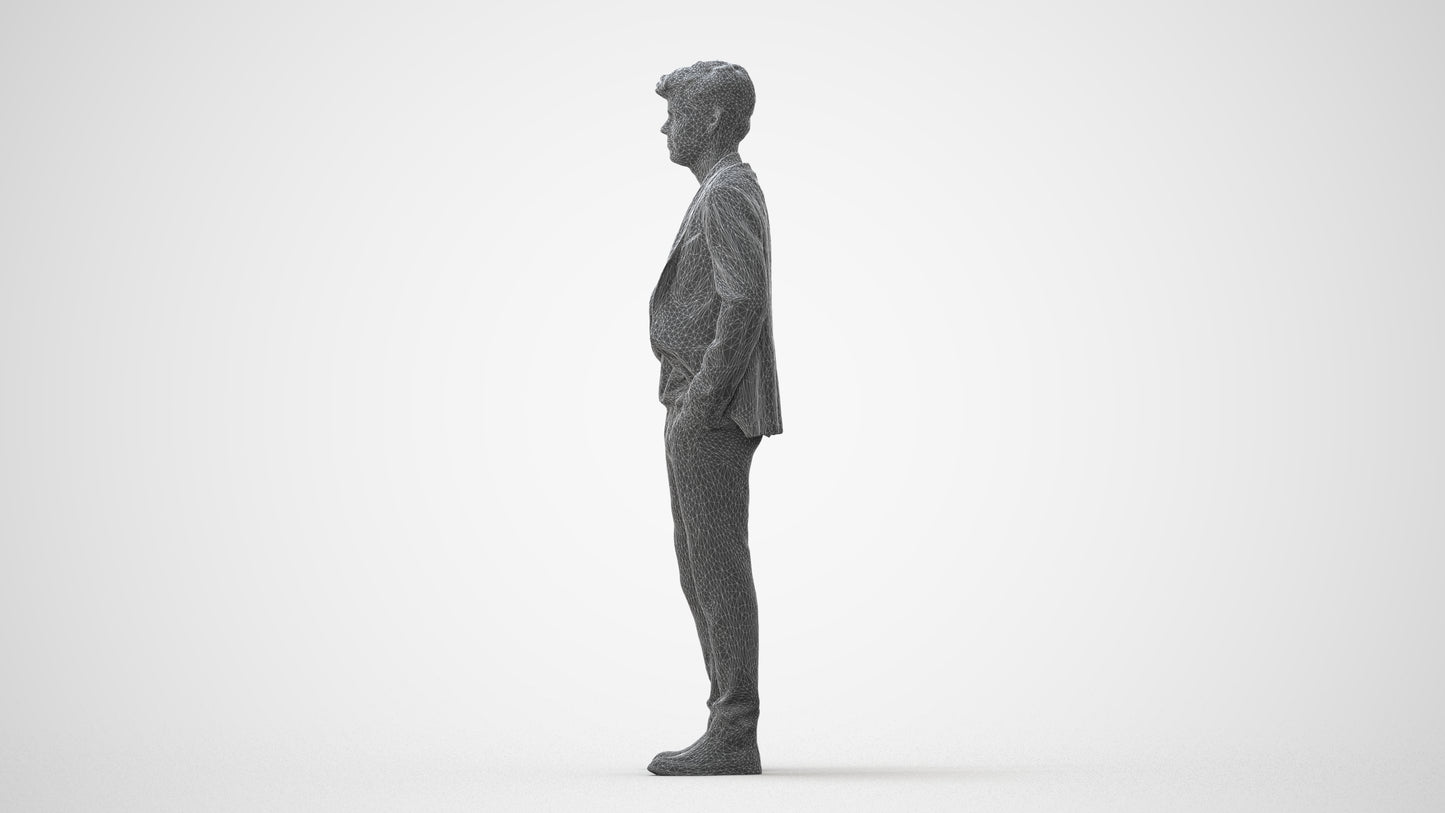 3D scanned man business, photorealistic archviz people for Enscape and SketchUp, square thumbnail