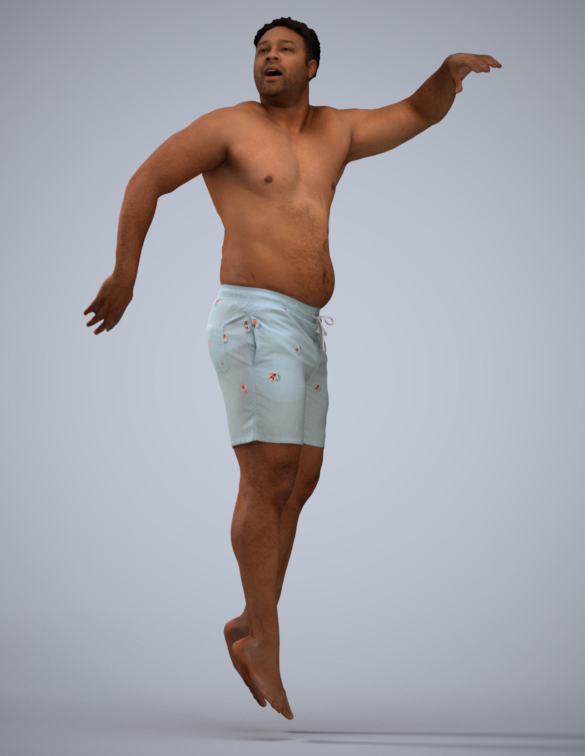 realistic 3D people man sport pool, render-ready for V-Ray and Corona, FBX OBJ