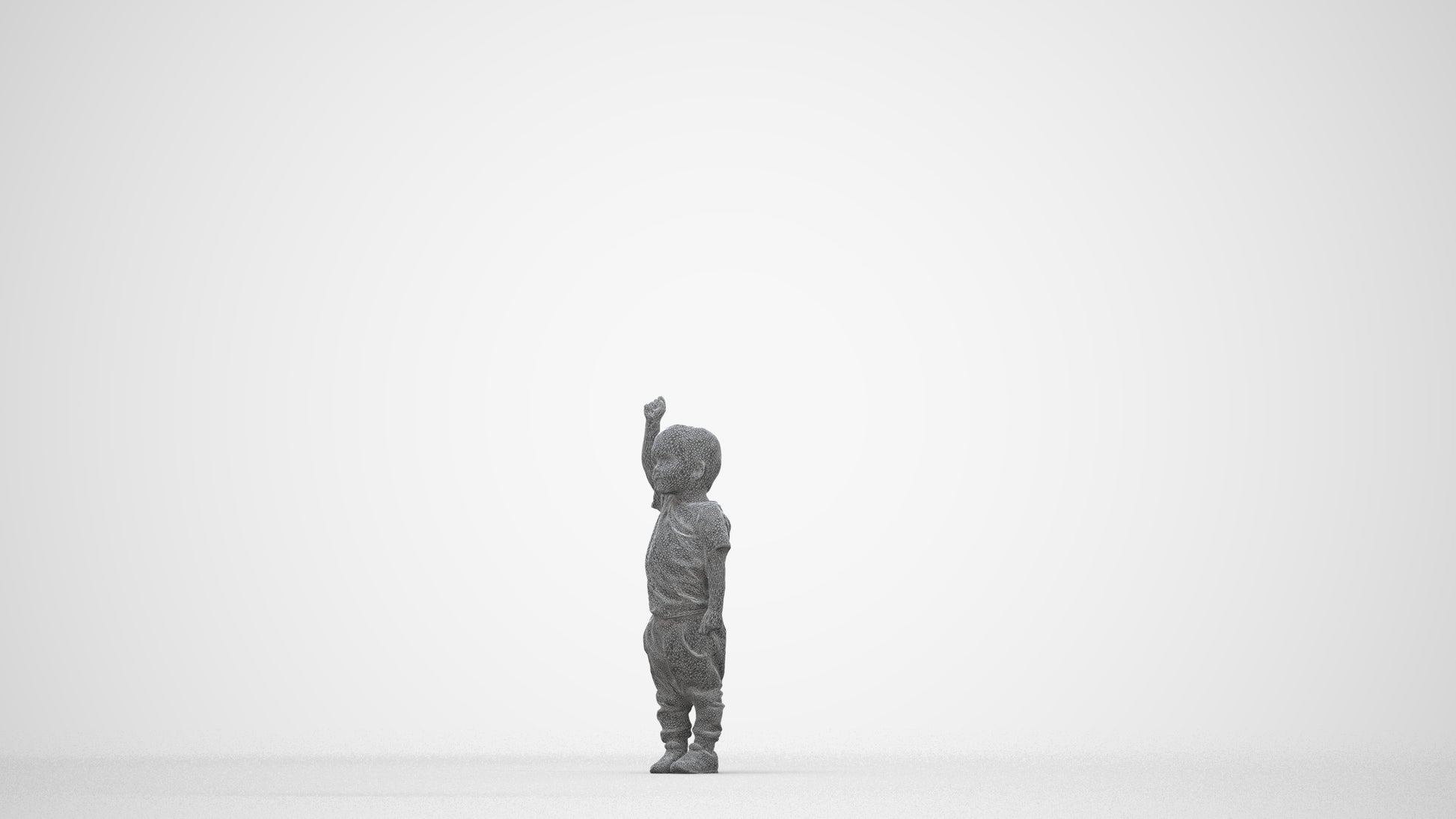 realistic 3D people boy casual kids, render-ready for V-Ray and Corona, FBX OBJ, wireframe back view