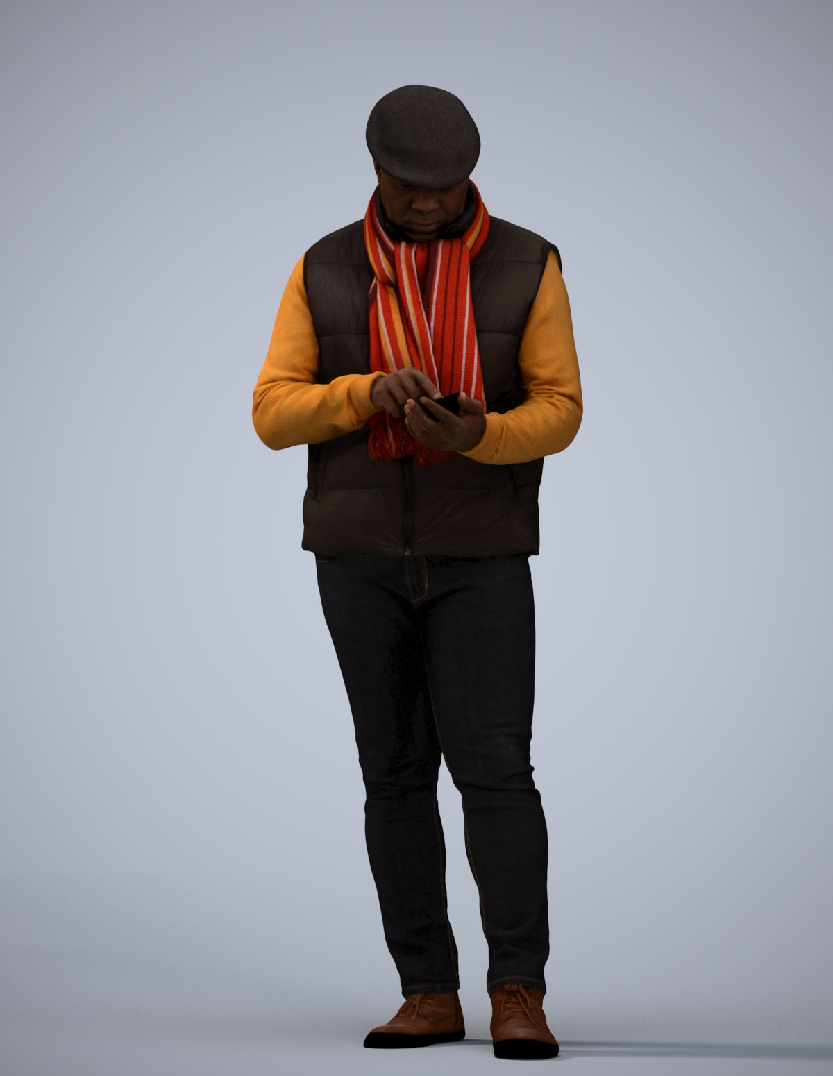 3D scanned man standing casual, photorealistic archviz people for Enscape and SketchUp
