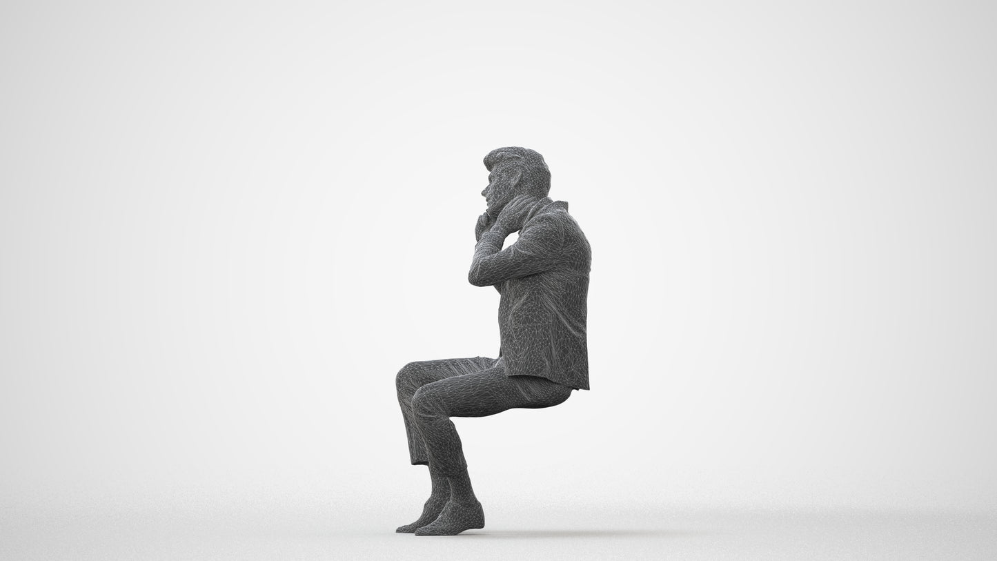 realistic 3D human man business, archviz people FBX OBJ for Blender, square thumbnail