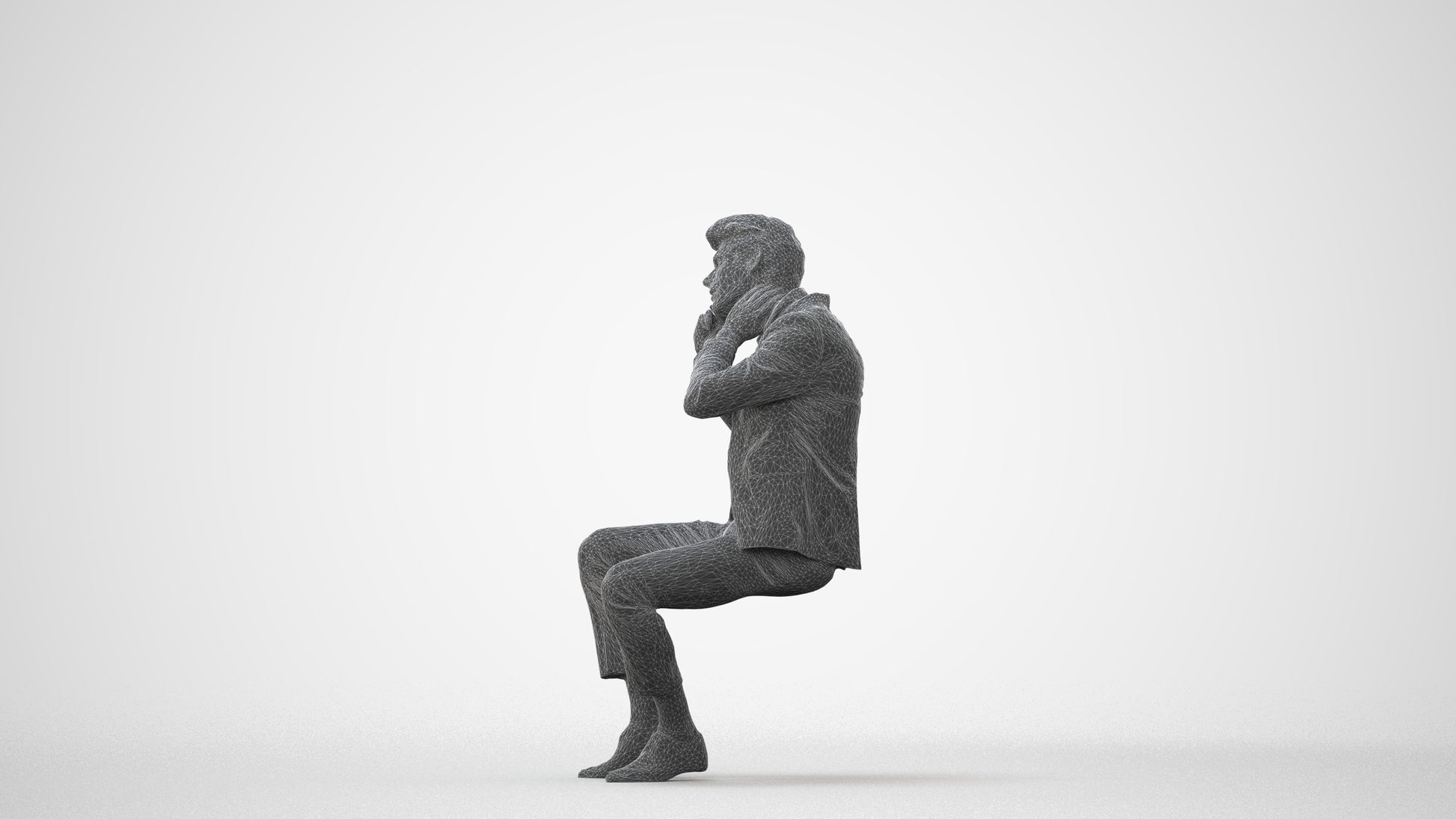 realistic 3D human man business, archviz people FBX OBJ for Blender, square thumbnail