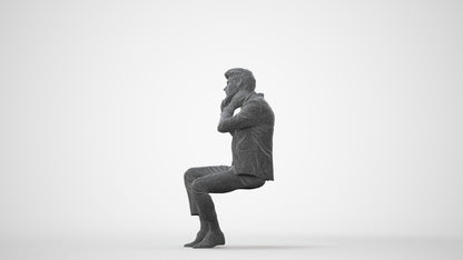 realistic 3D human man business, archviz people FBX OBJ for Blender, square thumbnail