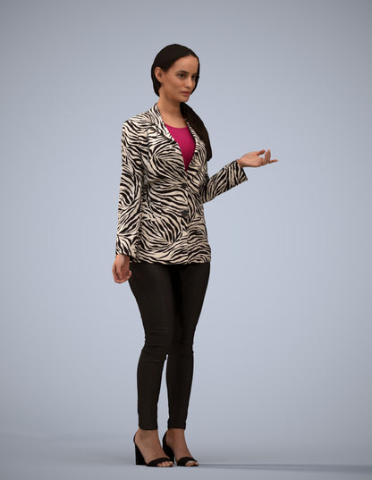 3D people model woman business standing, scanned human for 3ds Max rendering