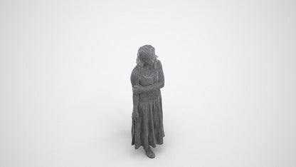 photogrammetry 3D woman casual walking, realistic human model archviz FBX, wireframe three-quarter view