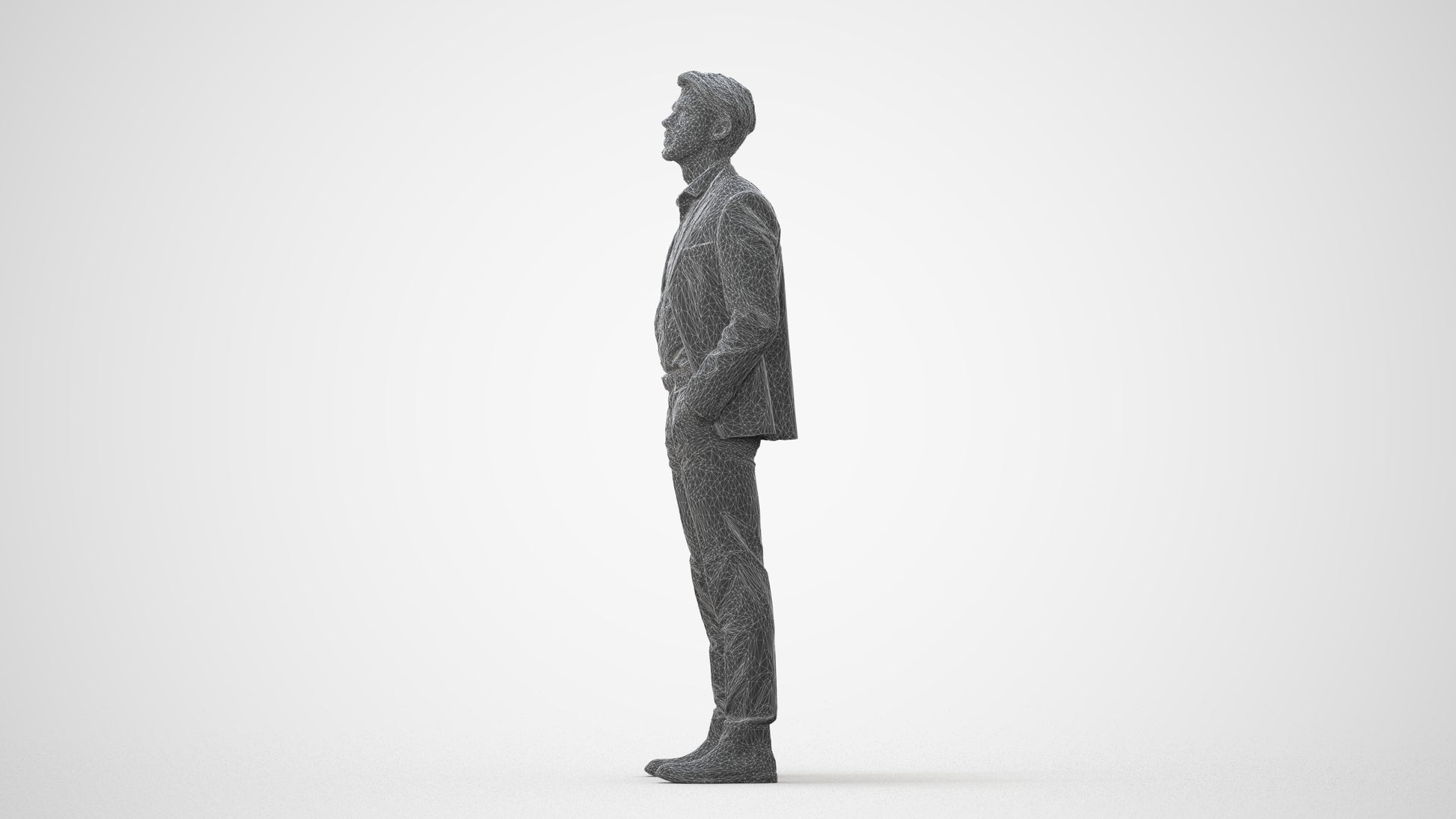 scanned 3D man business, photogrammetry people for Enscape and V-Ray, square thumbnail