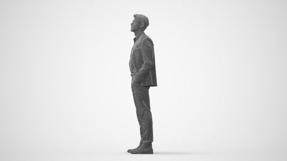 scanned 3D man business, photogrammetry people for Enscape and V-Ray, square thumbnail