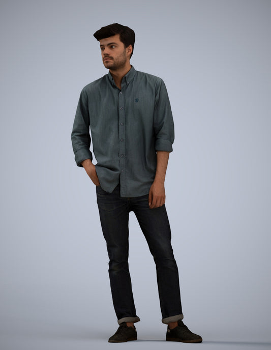 photogrammetry 3D man casual standing, realistic human model archviz FBX