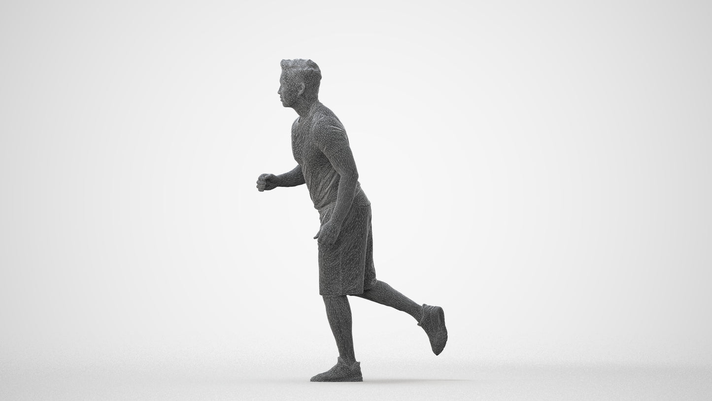 realistic 3D people man sport walking, render-ready for V-Ray and Corona, FBX OBJ, square thumbnail