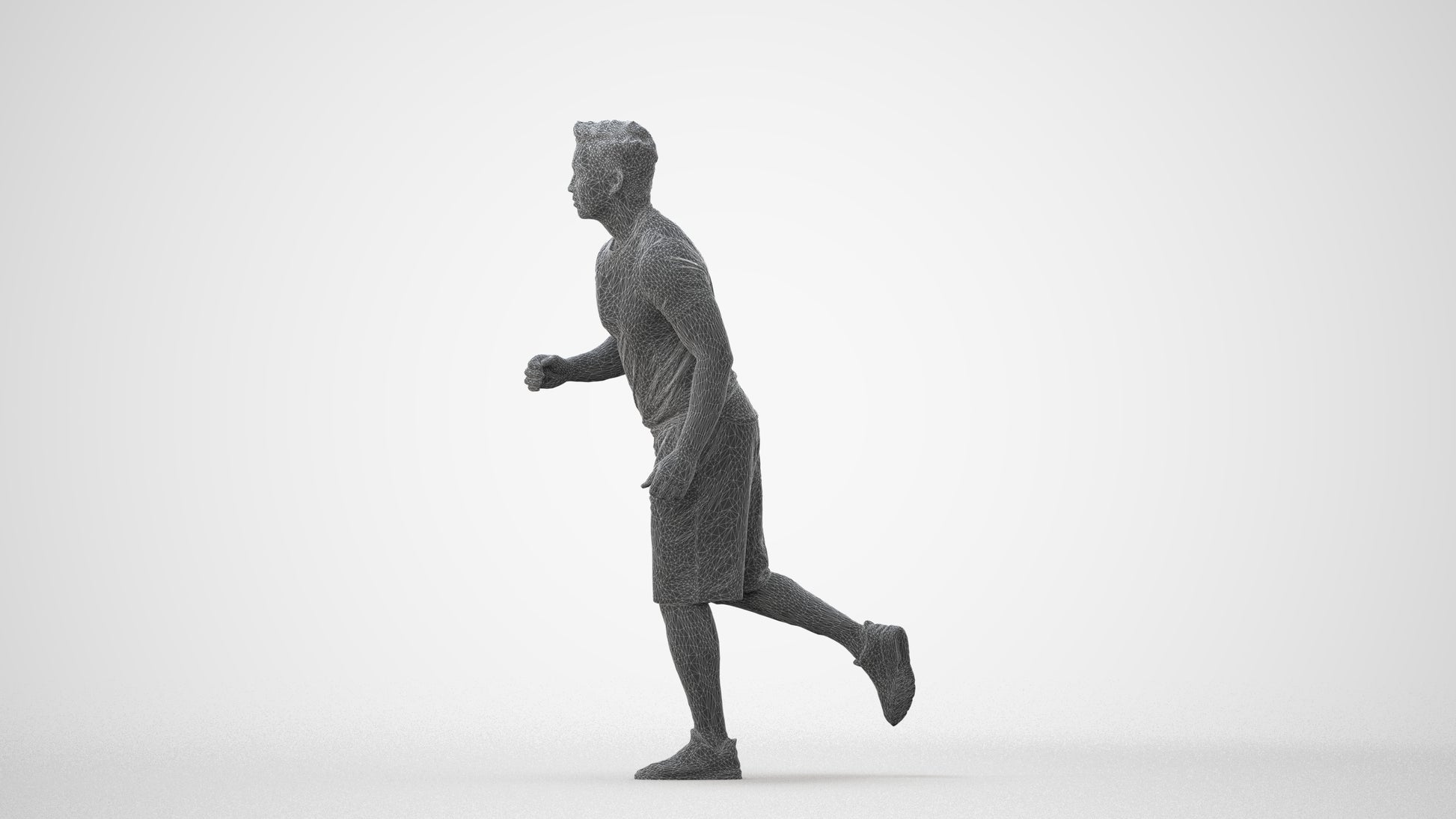 realistic 3D people man sport walking, render-ready for V-Ray and Corona, FBX OBJ, square thumbnail