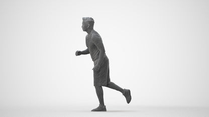 realistic 3D people man sport walking, render-ready for V-Ray and Corona, FBX OBJ, square thumbnail