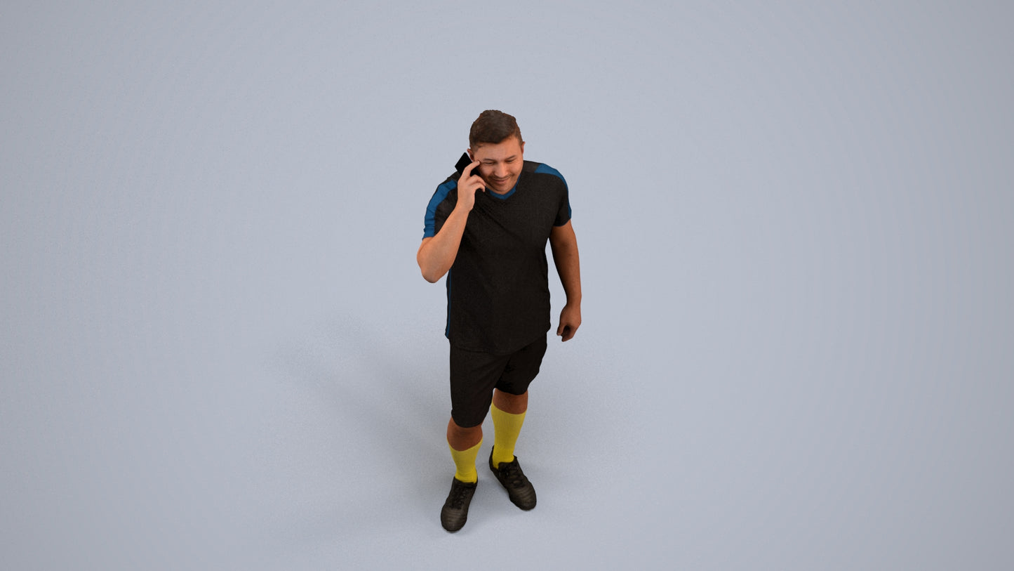 3D scanned man sport, photorealistic archviz people for Enscape and SketchUp, back view render