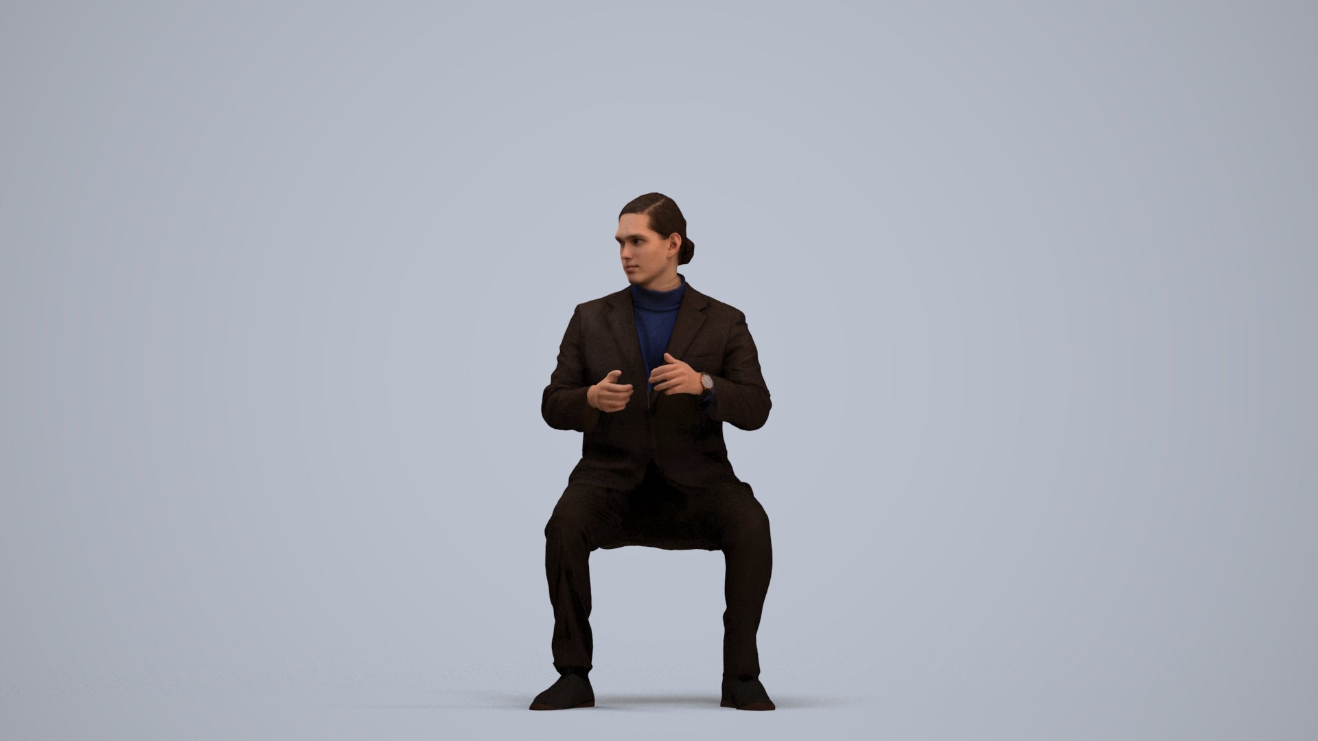 realistic 3D man business, scanned archviz people for Blender and 3ds Max, standing pose render