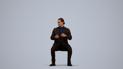 realistic 3D man business, scanned archviz people for Blender and 3ds Max, standing pose render