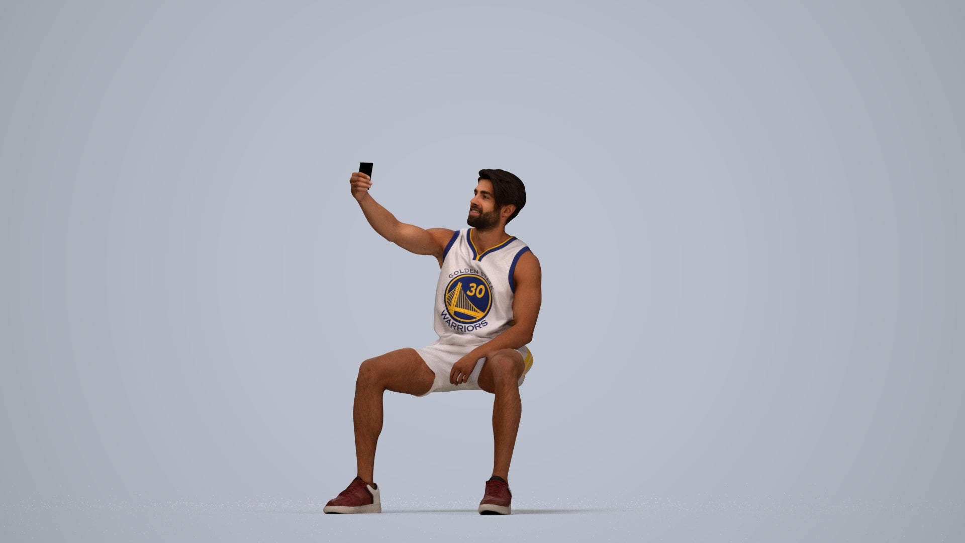 3D people model man sport, scanned human for 3ds Max rendering, top-down view render