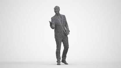 realistic 3D human man business, archviz people FBX OBJ for Blender, three-quarter front view render
