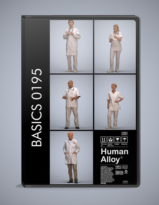 5 3D scanned people medical, photorealistic archviz pack for Enscape and SketchUp