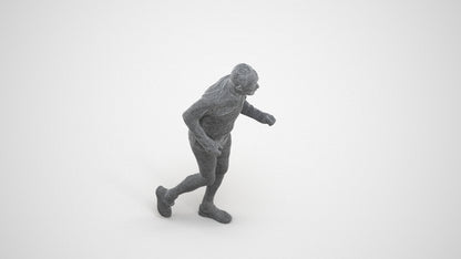 realistic 3D senior man sport, scanned archviz people for Blender and 3ds Max, wireframe three-quarter view