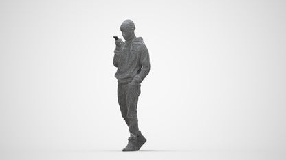 3D people model boy casual kids, scanned human for 3ds Max rendering, wireframe back view