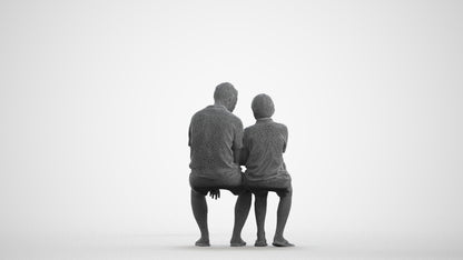realistic 3D boy kids, scanned archviz people for Blender and 3ds Max, wireframe front view
