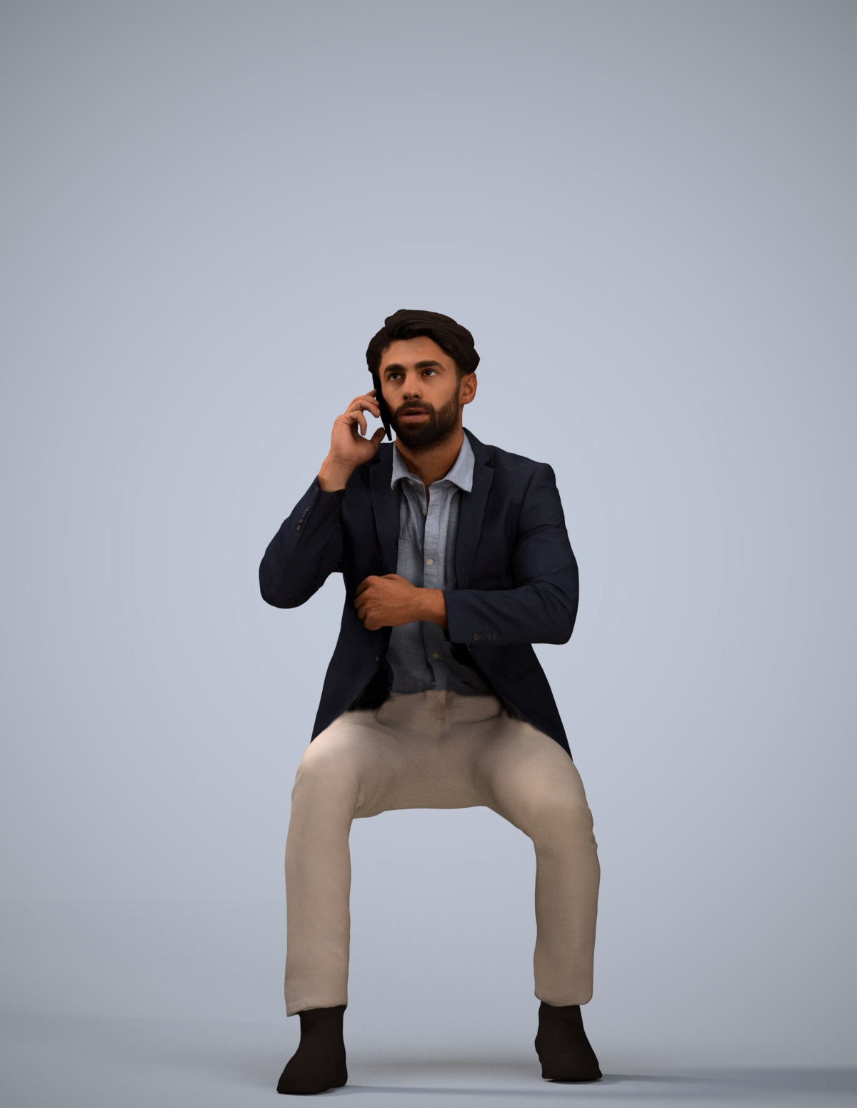 realistic 3D human man business, archviz people FBX OBJ for Blender