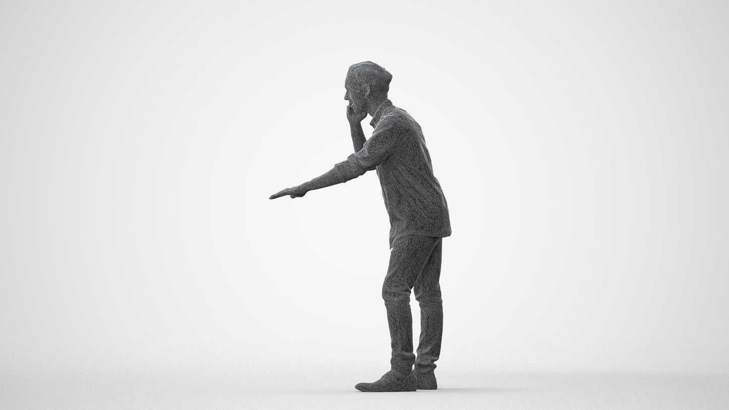 3D people model man casual standing, scanned human for 3ds Max rendering, square thumbnail