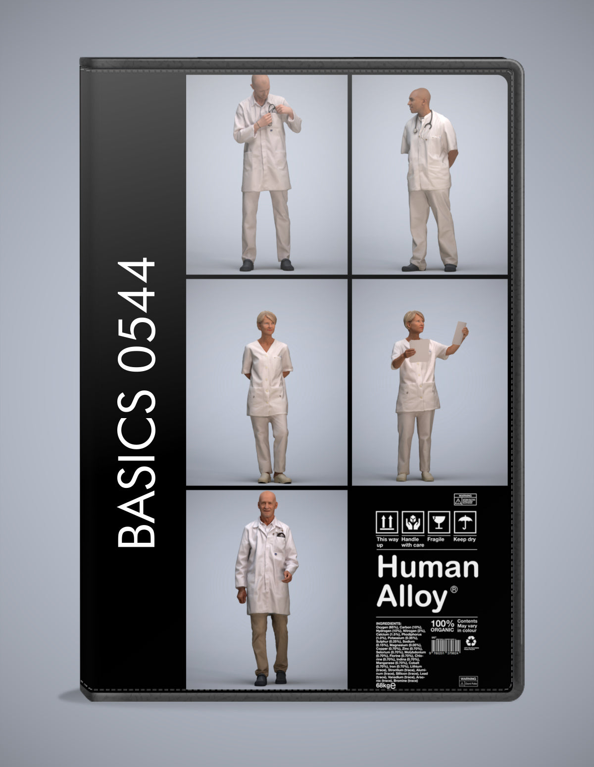 5x realistic 3D people medical pack, scanned archviz collection for Blender and 3ds Max