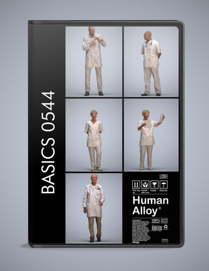 5x realistic 3D people medical pack, scanned archviz collection for Blender and 3ds Max