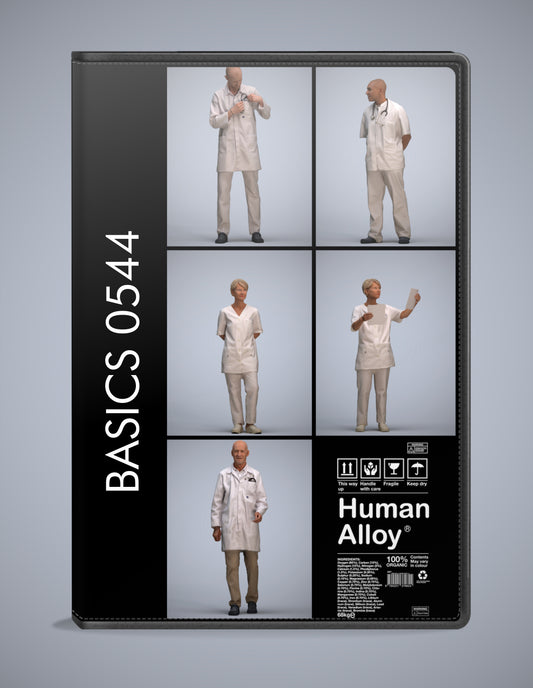 5x realistic 3D people medical pack, scanned archviz collection for Blender and 3ds Max